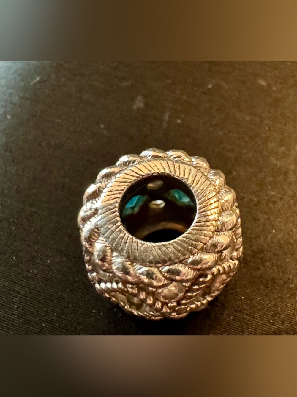 Judith Ripka Sterling Silver Bead with Crystal N Teal Gemstone Accents - Picture 3 of 4